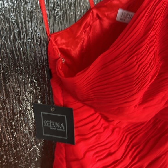 Mac Duggal 55908 Ruffle Skirt One Shoulder Dress Elegant Red size 2. - Picture 9 of 12